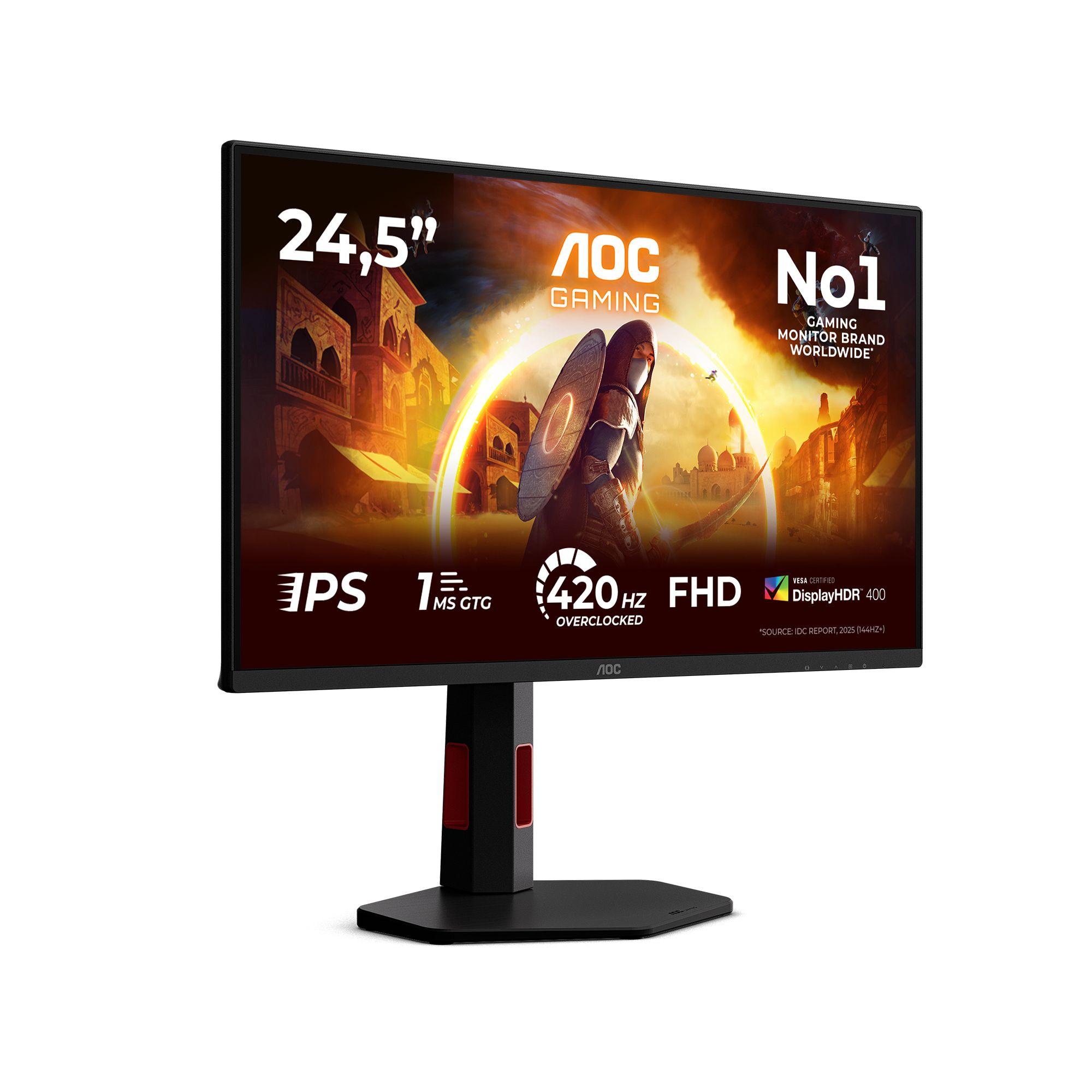 Monitor AOC 25G4KUR (24,5" - Fast IPS - 420 Hz - Preto/Vermelho) — miniatura 2