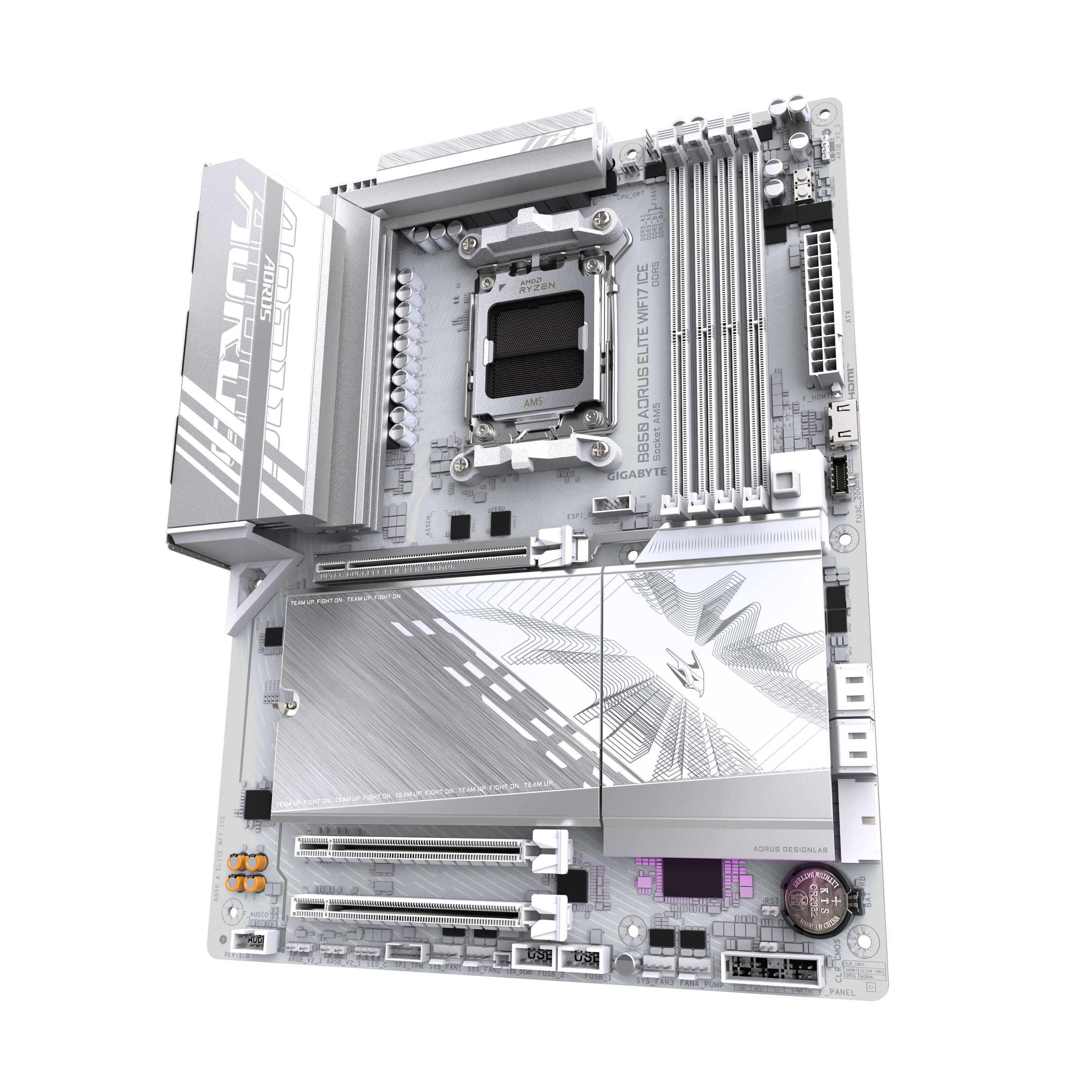 Motherboard GIGABYTE B850 AORUS ELITE WIFI7 ICE (AM5 - ATX - Duplo canal - Branco) — miniatura 4