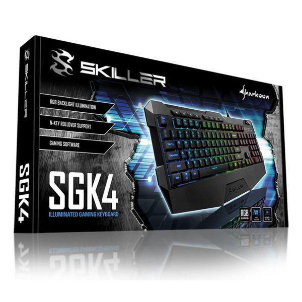 Teclado SHARKOON SKILLER SGK4 (Alemão - Interruptor de membrana - Tamanho completo - Preto), miniatura 4