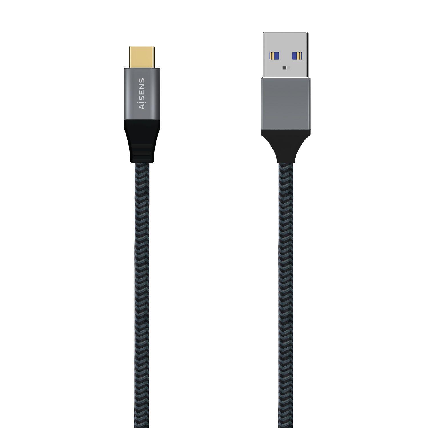 Cabo USB AISENS A107-0632 (1,5 m - USB A - USB C - Cinzento)