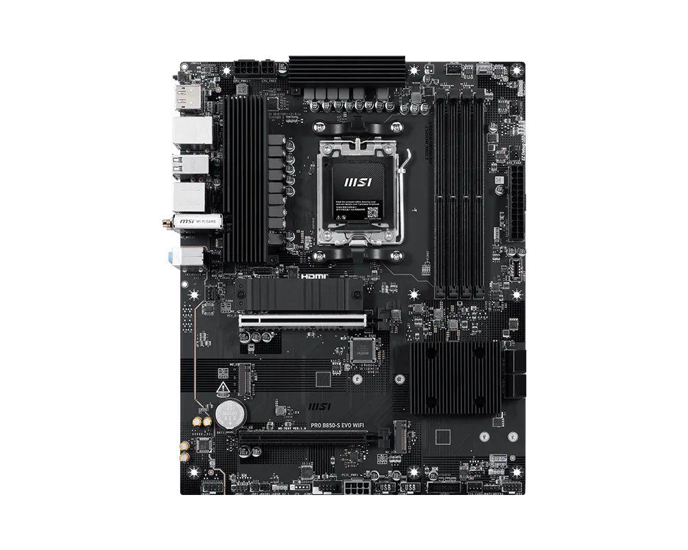 Motherboard MSI PRO B850-S EVO WIFI (AM5 - ATX - Duplo canal - Preto)