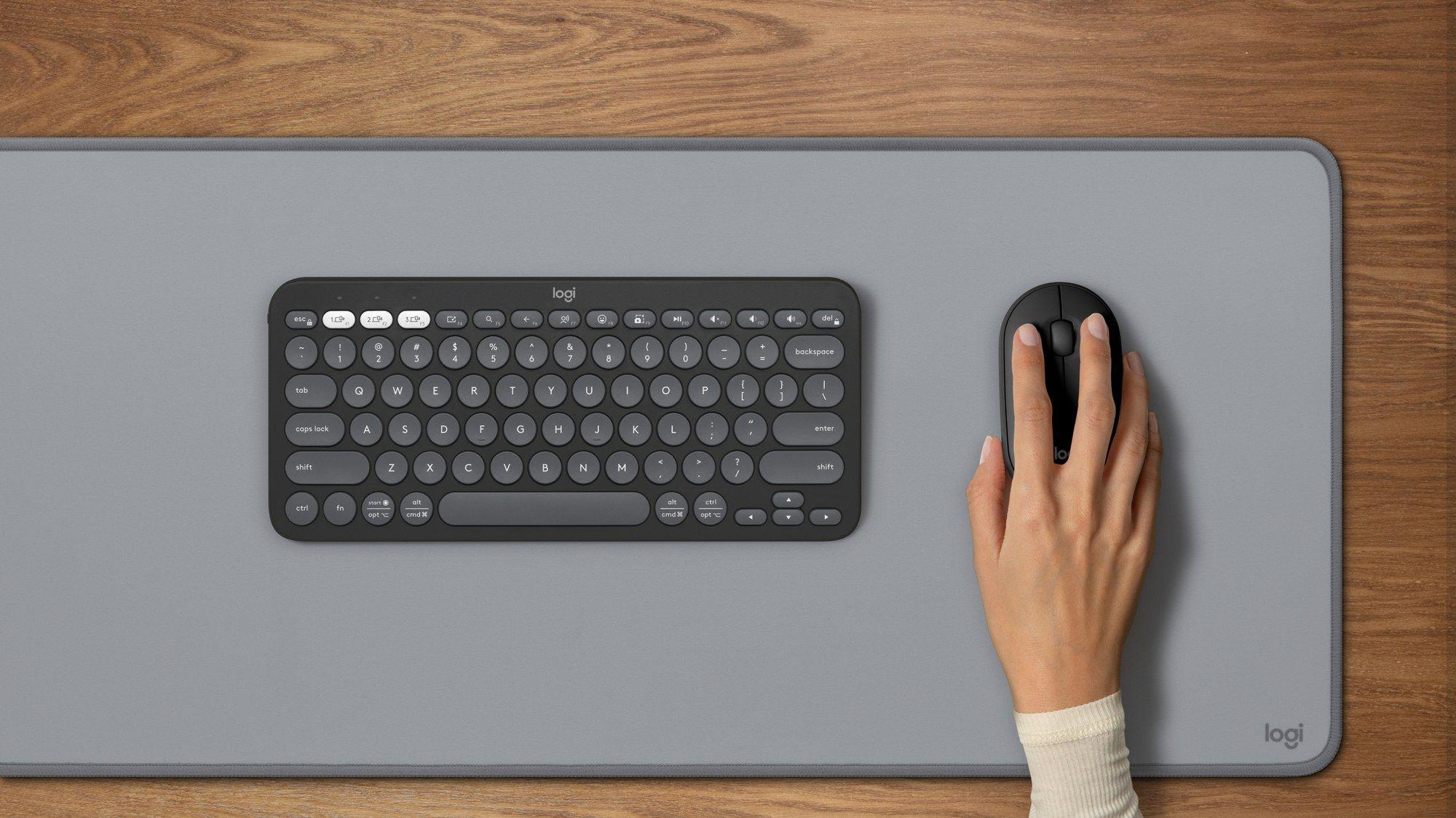 Conjunto de Teclado e Rato LOGITECH Pebble 2 Combo (Alemão - Teclas tesoura - Mini - Grafite), miniatura 7