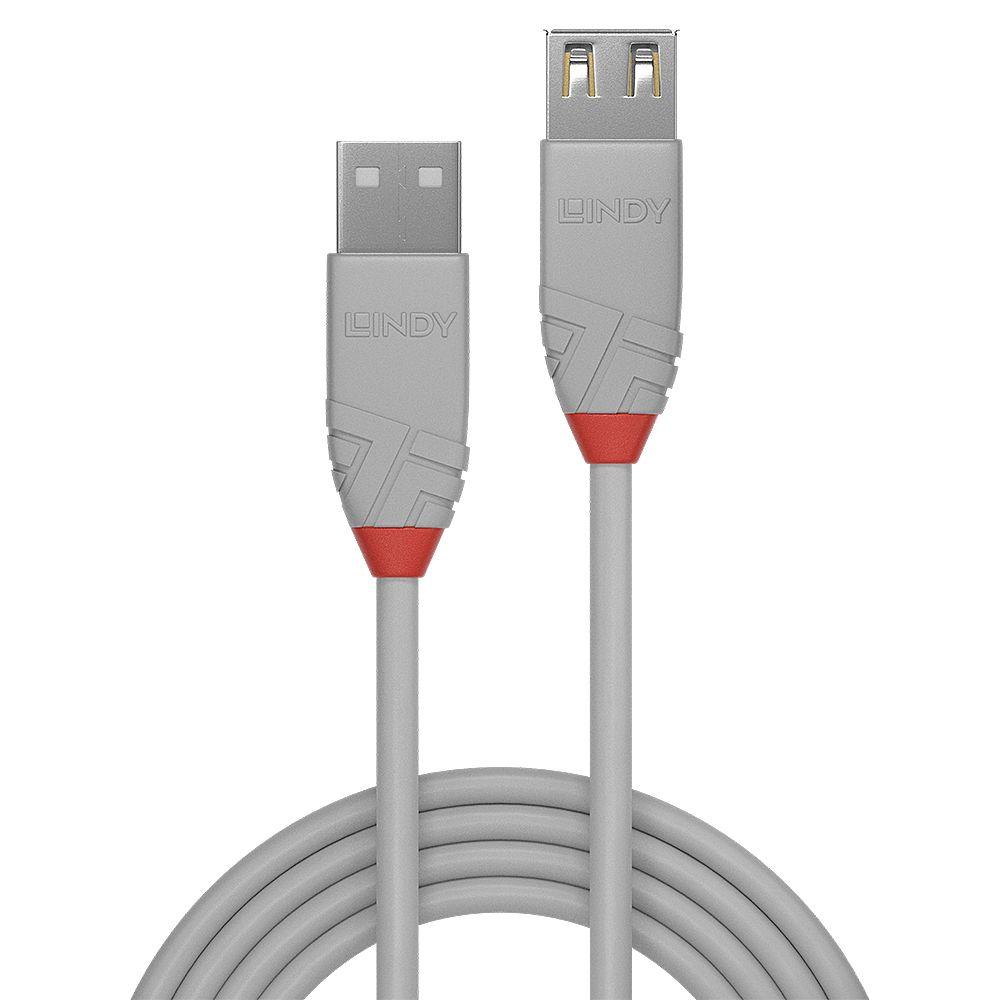 Cabo de Extensão USB LINDY 36712 (1 m - USB A - Cinzento) — miniatura 2