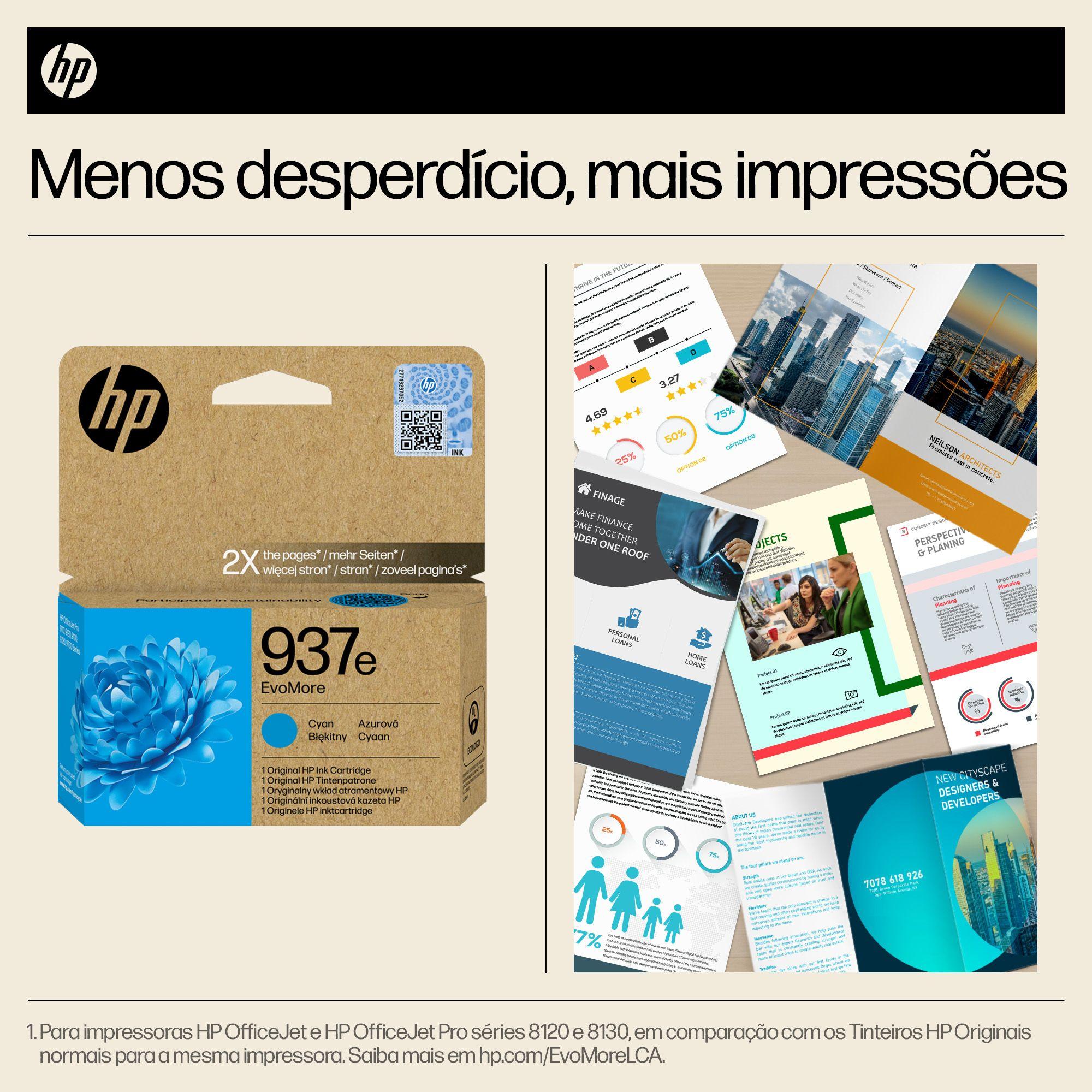 Tinteiro Original HP 937e EvoMore (1650 páginas - Ciano) — miniatura 2