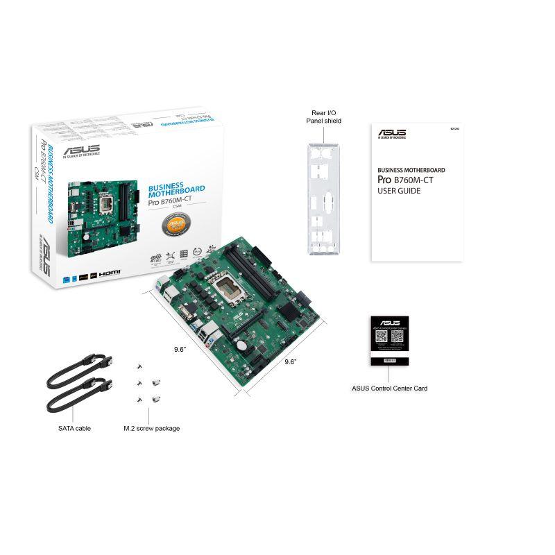 Motherboard ASUS PRO B760M-CT-CSM (LGA 1700 - micro ATX - Duplo canal - Verde), miniatura 7