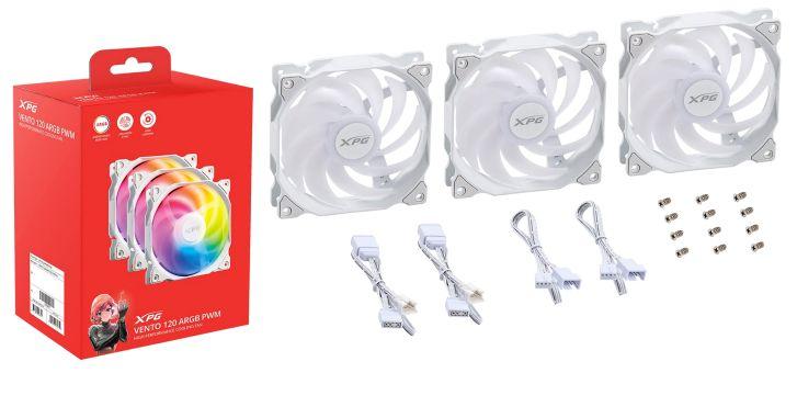 Ventoinha para Caixa de PC XPG VENTO 120 ARGB PWM (Branco)