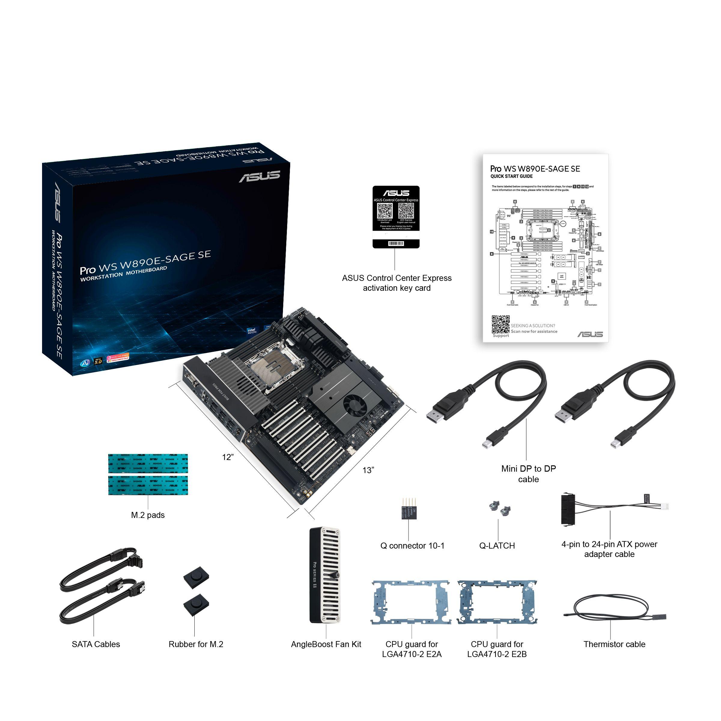 Motherboard ASUS Pro WS W890E-SAGE SE (LGA 4710-2 - Intel Xeon - EEB - Preto), miniatura 4