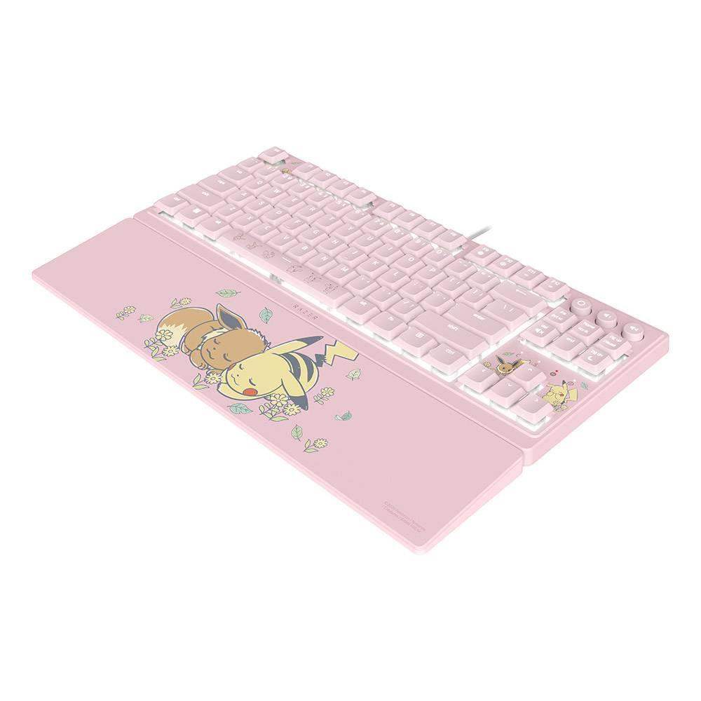 Teclado RAZER Ornata V3 Tenkeyless – Pikachu & Eevee Edition (US - Tecla com membrana mecânica - 80 - Rosa) — miniatura 5