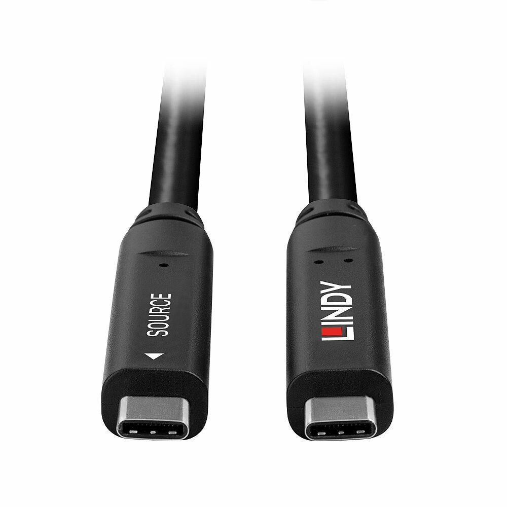 Cabo USB-C para USB-C de Fibra Ótica Híbrida LINDY 43399 (15 m - USB C - Preto), miniatura 4