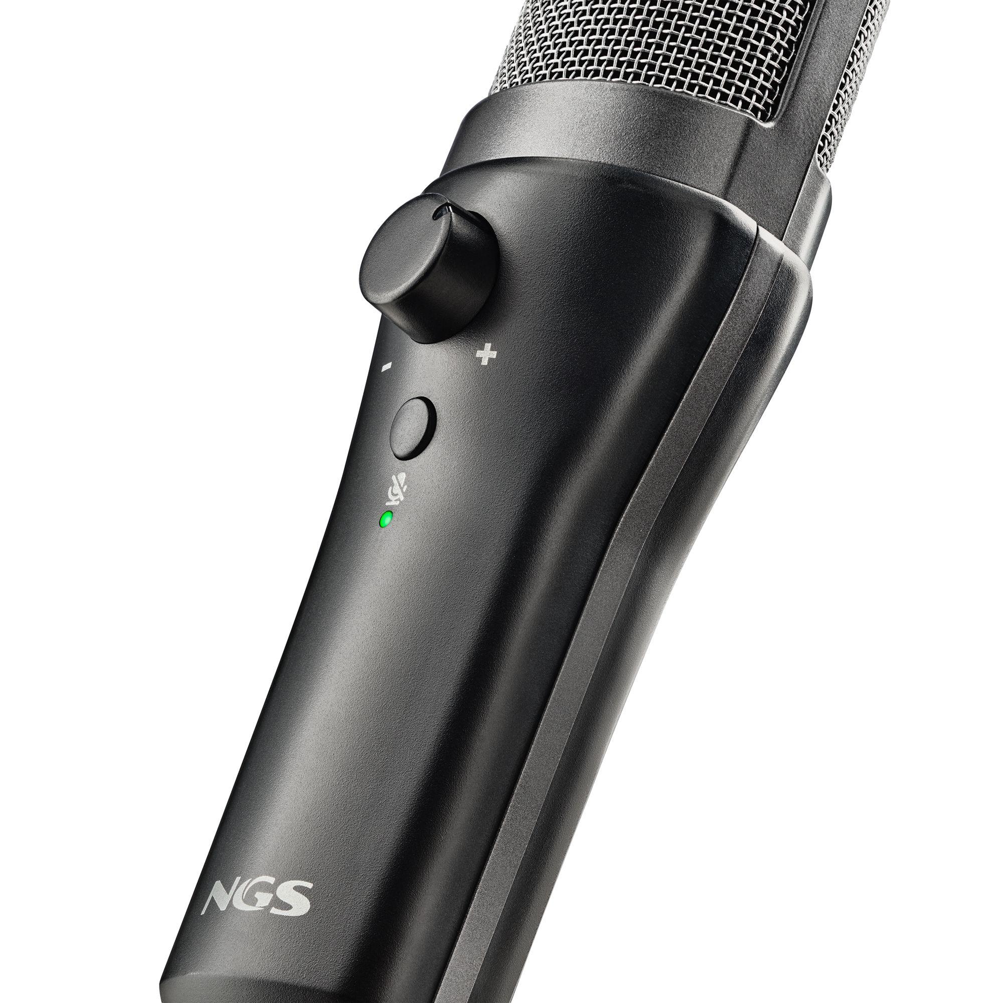 Microfone NGS MS120 (Microfone de podcast - Com fios - USB - Preto) — miniatura 4