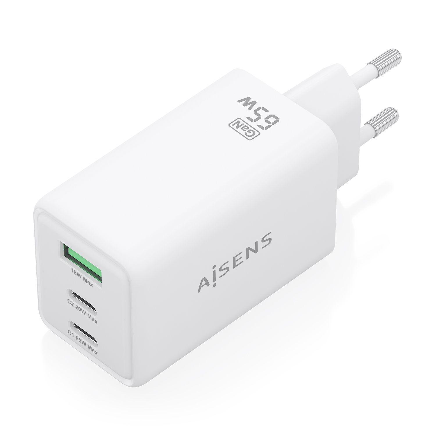 Carregador de Parede AISENS ASCH-65W3P072-W (65 W - 45 W - Tipo C - Branco), miniatura 2