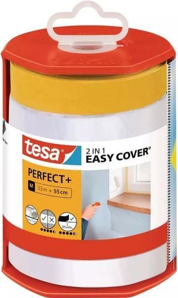 Película de Mascaramento com Dispensador TESA Easy Cover Perfect+ Spender M (Polietileno - Amarelo/Transparente)