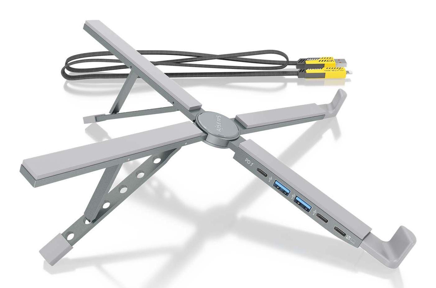 Suporte para Portátil e Tablet AISENS ASUC-4P021-GR (38,1 cm - Cinzento), miniatura 3