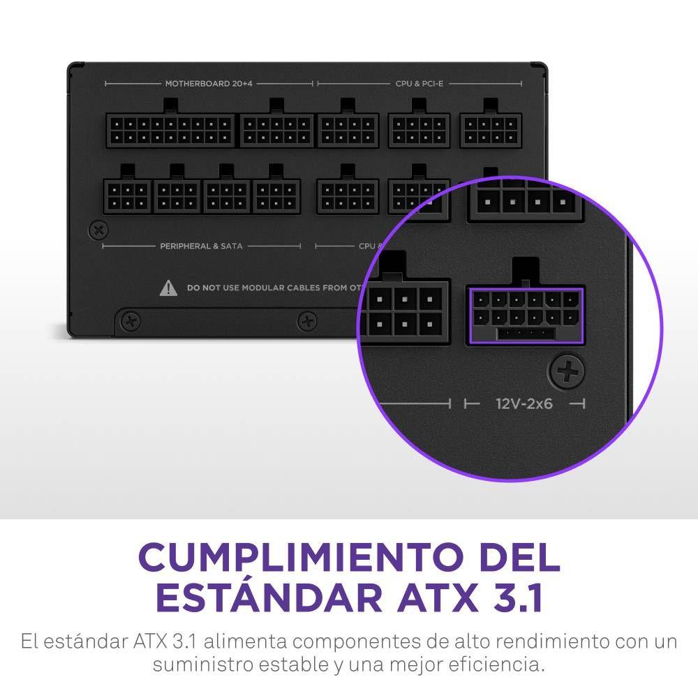 Fonte de Alimentação NZXT C1000 Gold (ATX - 1000 W - 80 PLUS Gold - Preto), miniatura 6