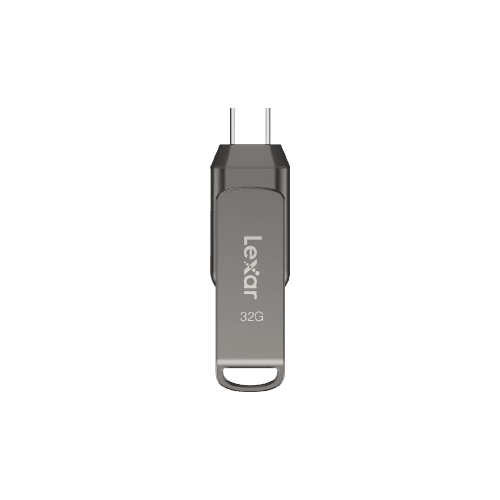 Pen USB LEXAR LJDD400032G-BNQNG (Giratório - USB Type-C e USB Type-A - USB 3.2 Gen 1 - Prateado)