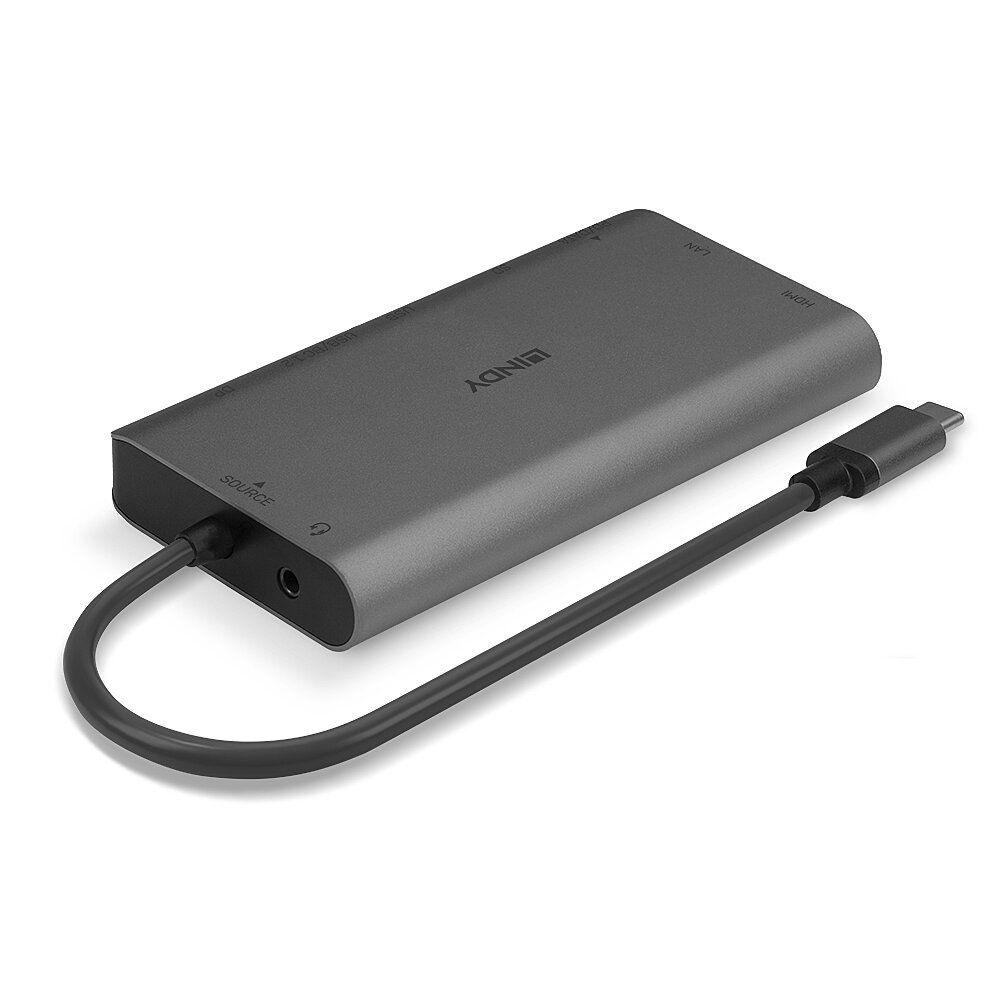 Base de Ligação USB-C LINDY 43323 (Preto/Cinzento) — miniatura 3