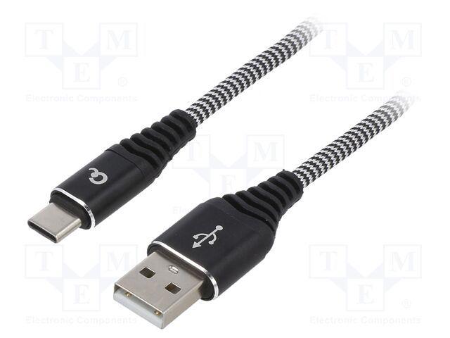 Cabo USB GEMBIRD CC-USB2B-AMCM-2M-BW (USB 2.0 - USB-A para USB-C) — miniatura 2