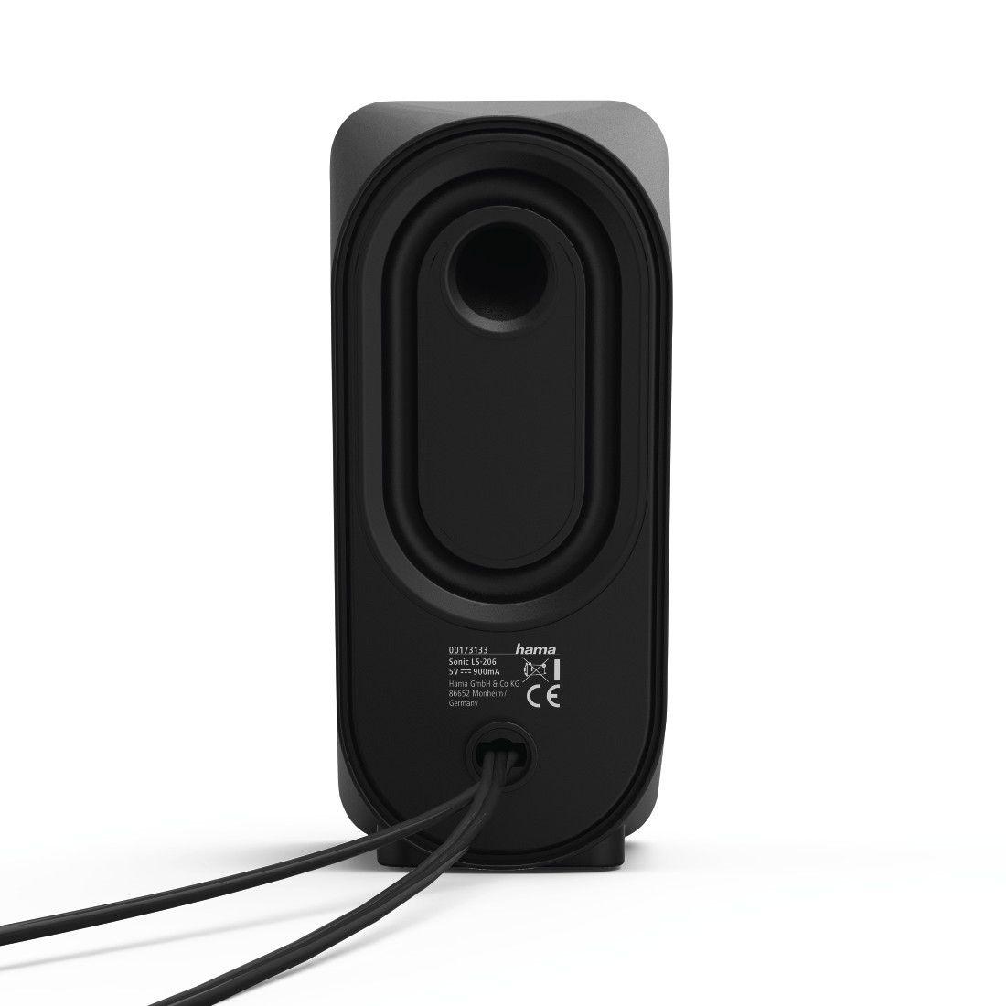 Colunas HAMA Sonic LS-206 (6 W - 2.0 canais - PC - Preto e Prateado), miniatura 3