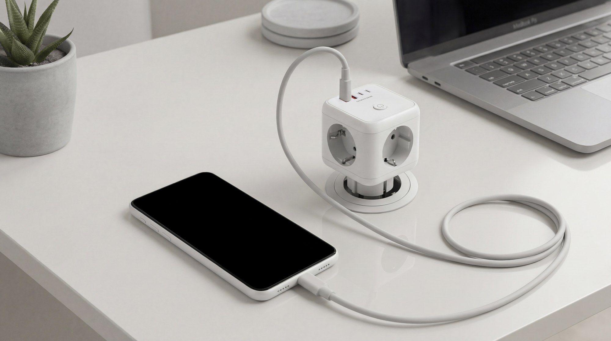 Carregador de Tomadas e USB MARS GAMING MDCUBE20W (3680 W - Branco), miniatura 7