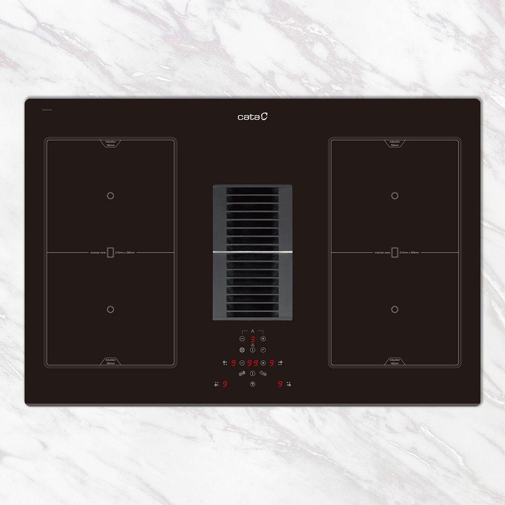 Placa de Indução com Exaustor Integrado de Encastre CATA AS750 (7200 W - Tátil - Altura 28,5 cm - Preto), miniatura 6
