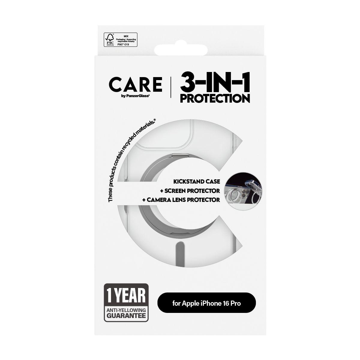 Película de Proteção de Ecrã PANZERGLASS CARE Feature 3-in-1 Ceramic iPhone 16 Pro (Apple iPhone 16 Pro - Apple - Transparente), miniatura 3