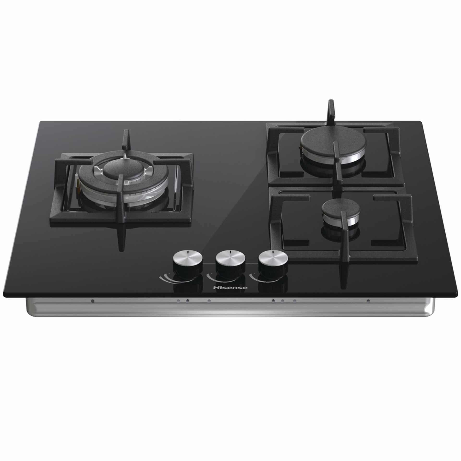 Placa a Gás de Encastre HISENSE GG633B (3 zonas - Rotativo - Altura 10 cm - Preto), miniatura 2