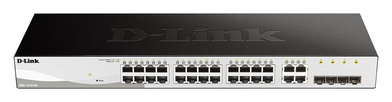 Switch D-LINK DGS-1210-28/E (24 x RJ-45 - 10/100/1000 Mbps - 4,1 MB - Preto)