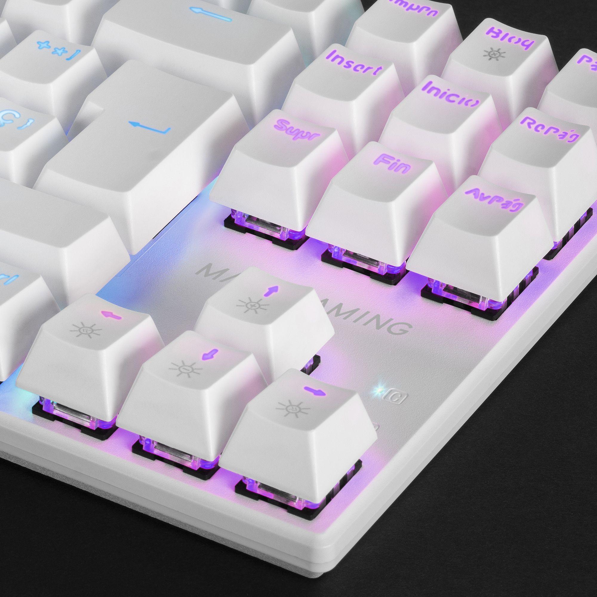 Teclado Gaming MARS GAMING MK80W (Italiano - Interruptor de chave mecânico - USB - Branco) — miniatura 3