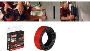 Fita de Fixação de Gancho e Laço TESA Ultra Power Lock (Polipropileno - Preto/Vermelho)