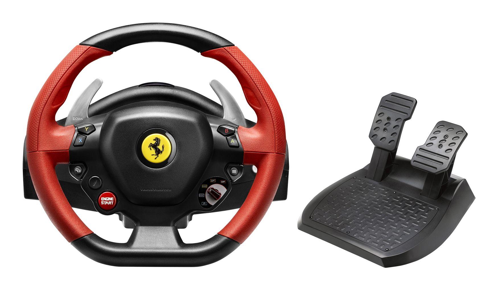 Volante e Pedais THRUSTMASTER Ferrari 458 Spider (Xbox - Com fios - Preto e Vermelho)