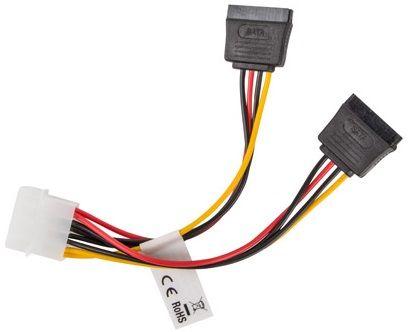 Cabo de Alimentação Interna LANBERG CA-HDSA-11CU-0015 (0,15 m - 2 x SATA 15-pin - Disco rígido - Preto, Vermelho e Amarelo) — miniatura 3