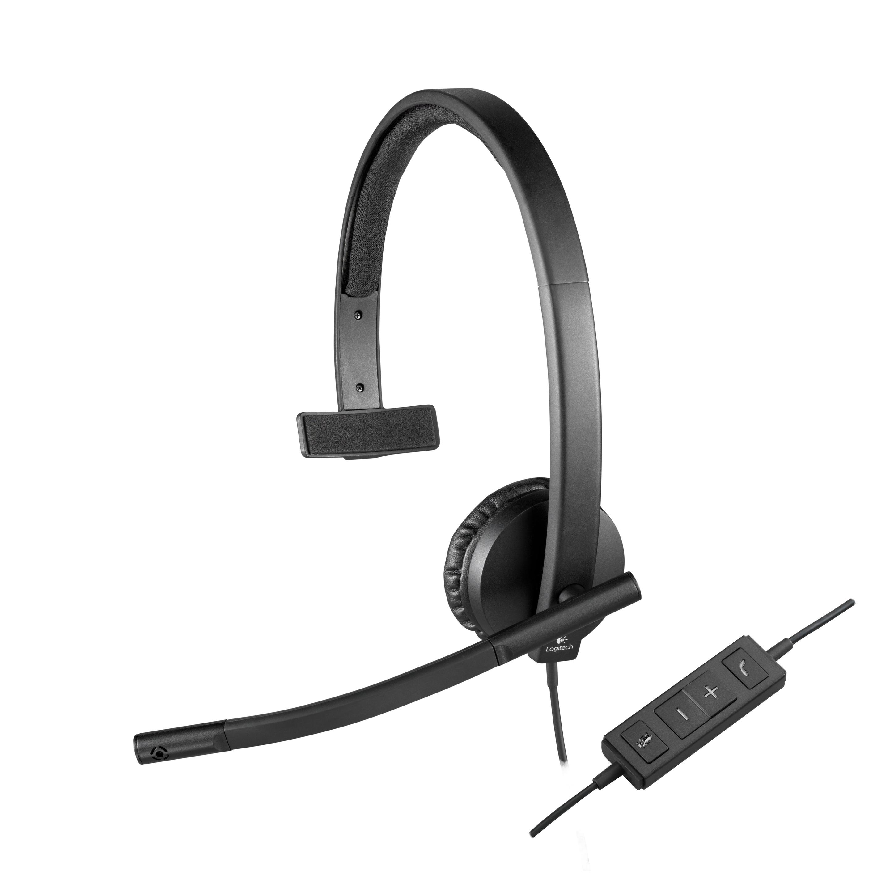 Headset LOGITECH H570e (Monofónico - Com fios - Supra-aural - Preto)