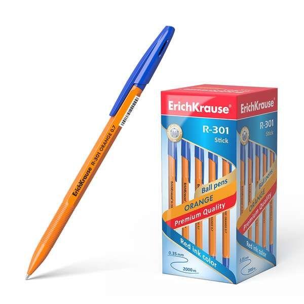 Caneta Esferográfica ERICHKRAUSE R-301 Stick Orange (Corpo Laranja)