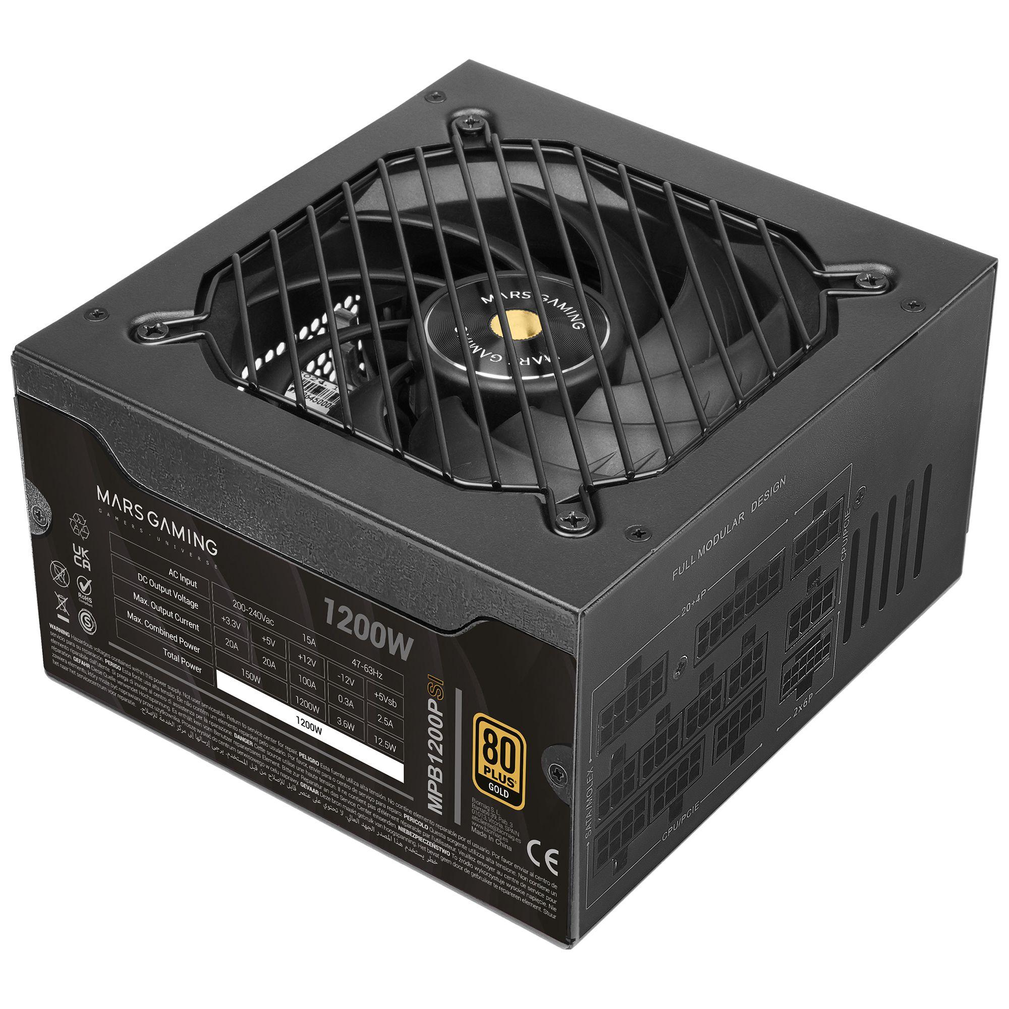 Fonte de Alimentação ATX MARS GAMING MPB1200PSI (ATX - 1200 W - 80 PLUS Gold - Preto)