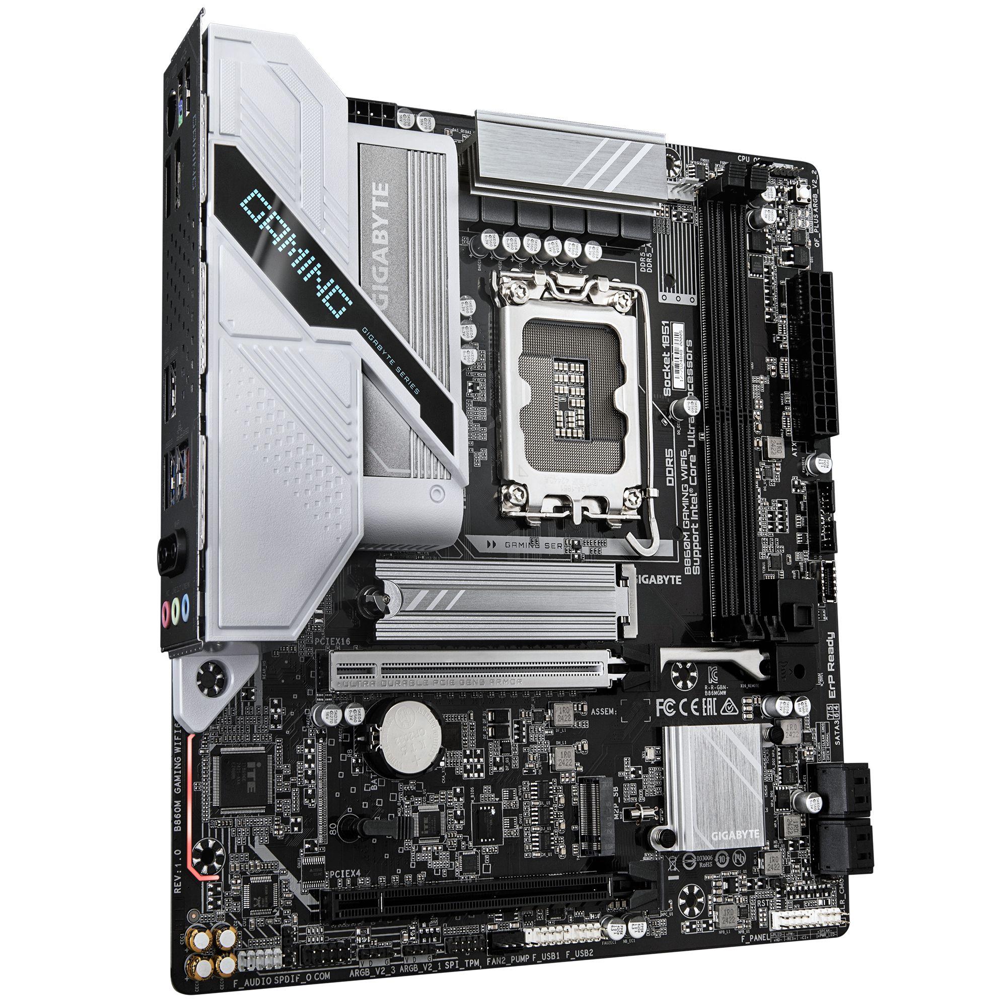 Motherboard GIGABYTE B860M GAMING WIFI6 (LGA 1851 (Socket V1) - micro ATX - Duplo canal - Castanho), miniatura 3