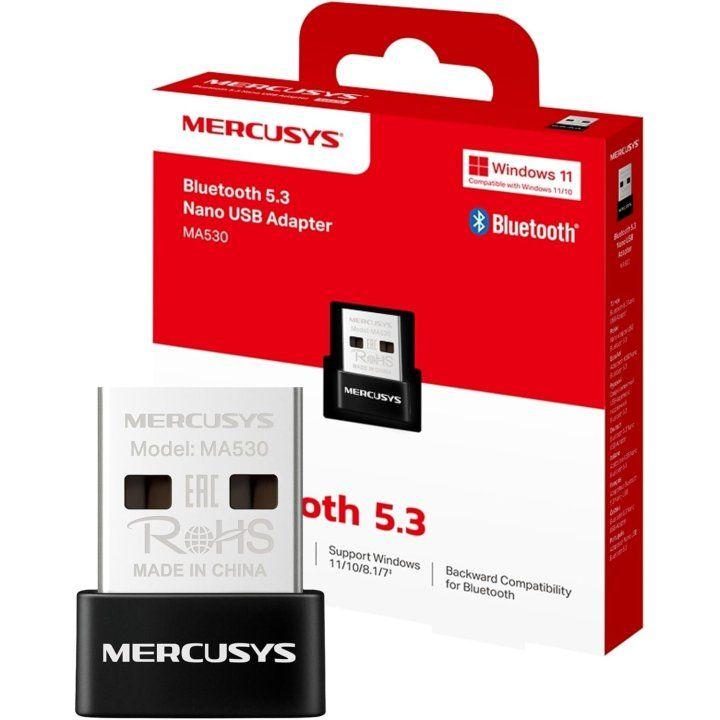 Adaptador Bluetooth USB MERCUSYS MA530 (1 unidade - USB Type-A - Preto e Metálico)