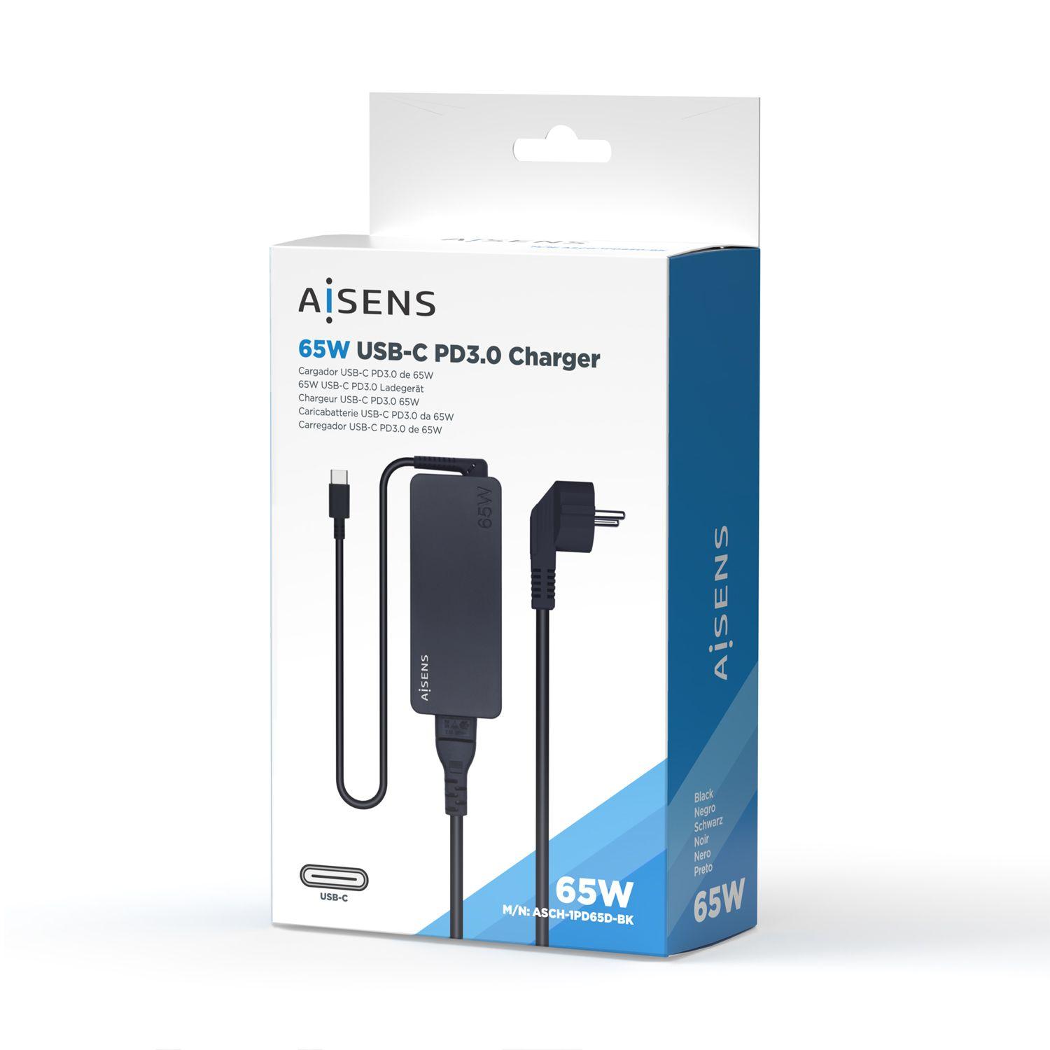 Carregador USB-C AISENS ASCH-1PD65D-BK (65 W - 1.5 A - 3,25 A - Preto), miniatura 3