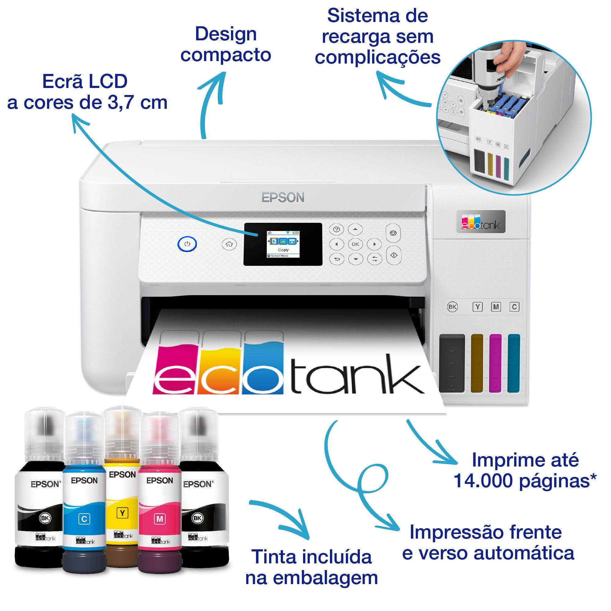 Impressora Multifunções EPSON EcoTank ET-2856 (A4 - Impressão a cores - 100 folhas - Branco), miniatura 11