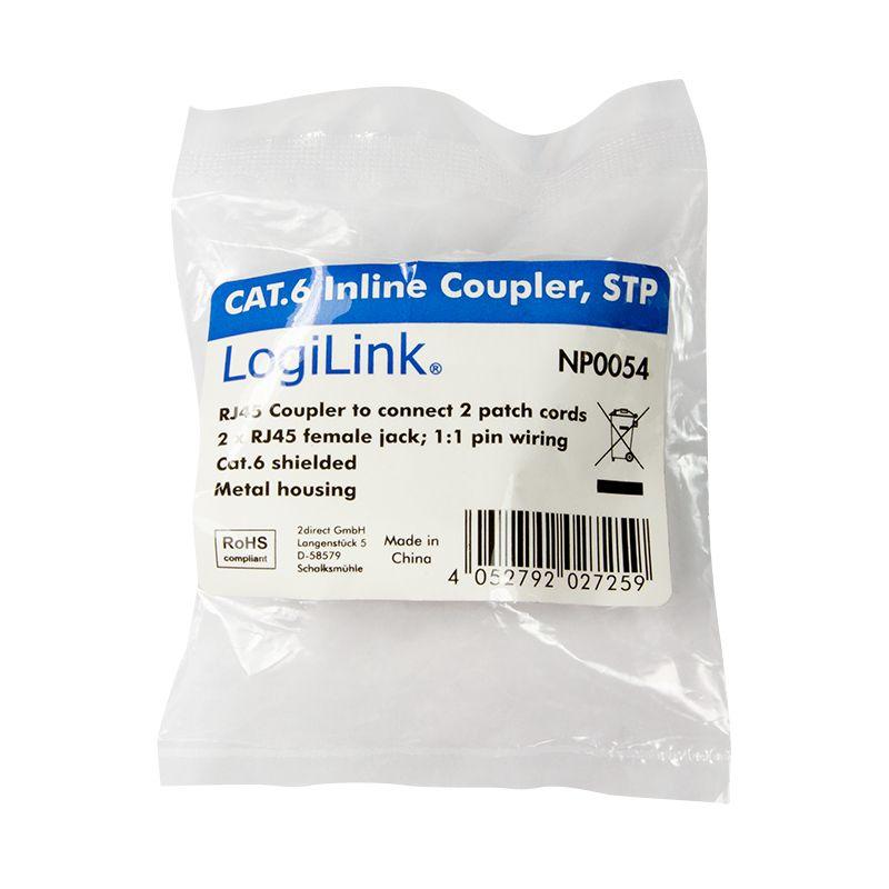 Acoplador RJ45 LOGILINK NP0054 (Cat6e - Cinzento), miniatura 5