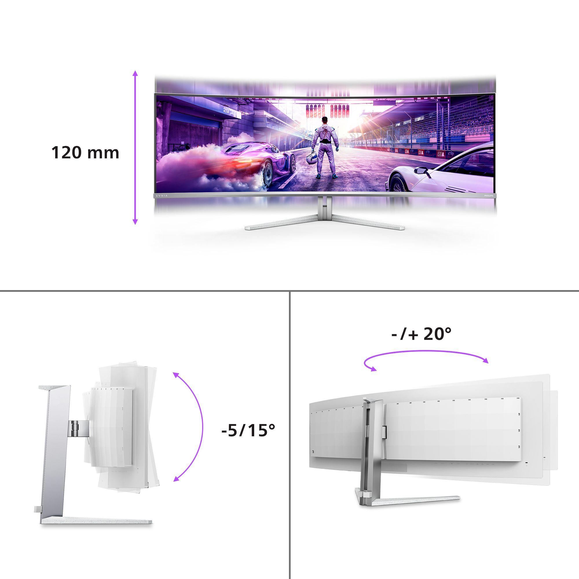 Monitor PHILIPS Evnia 49M2C8900/00 (48,9" - OLED - 240 Hz - Branco) — miniatura 3