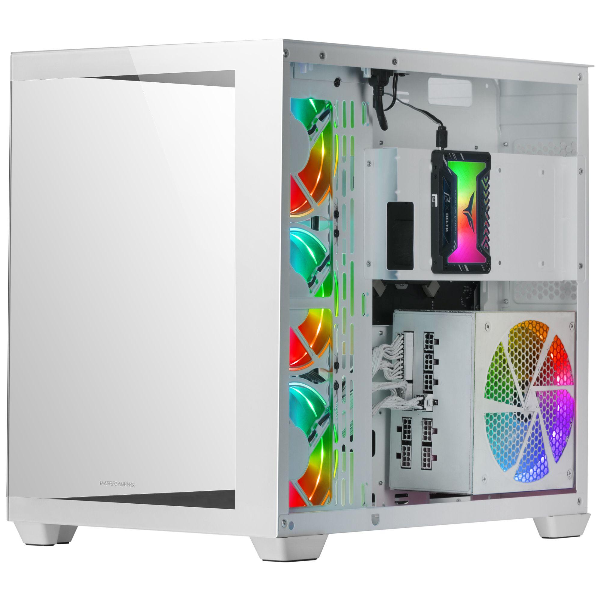 Caixa PC MARS GAMING MCV4W (ATX, EATX, micro ATX, Mini-ITX - Torre - Vidro temperado - Branco) — miniatura 2