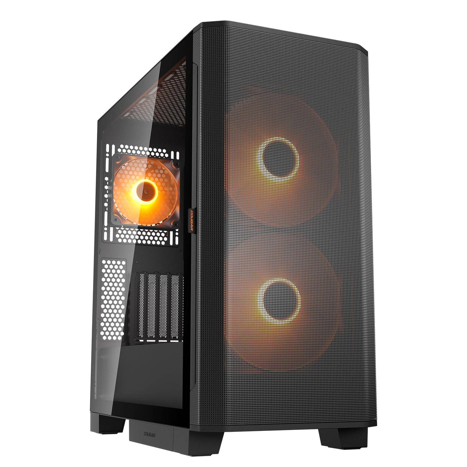 Caixa de Computador COUGAR Airface Flo RGB CGR-5YA6B-RGB (Midi Tower - 190 mm - 390 mm - Preto)