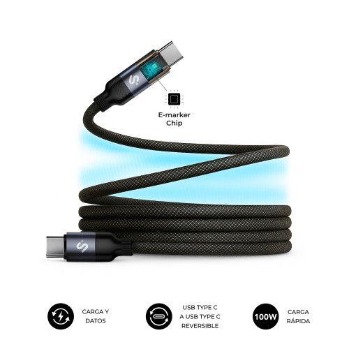 Cabo USB-C SUBBLIM PowerMag LED (2 m - USB C - Preto)