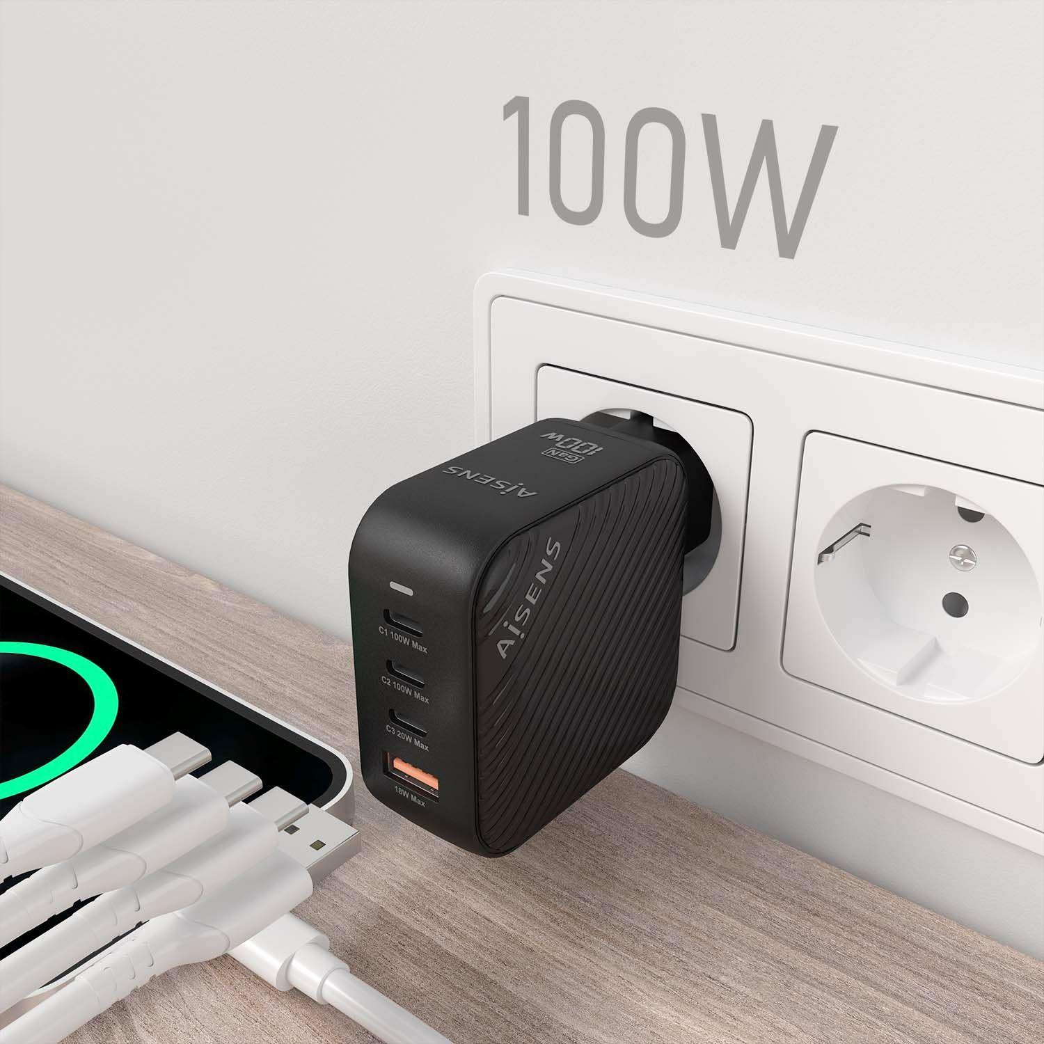Carregador AISENS ASCH-100W4P029-BK (100 W - Preto), miniatura 5