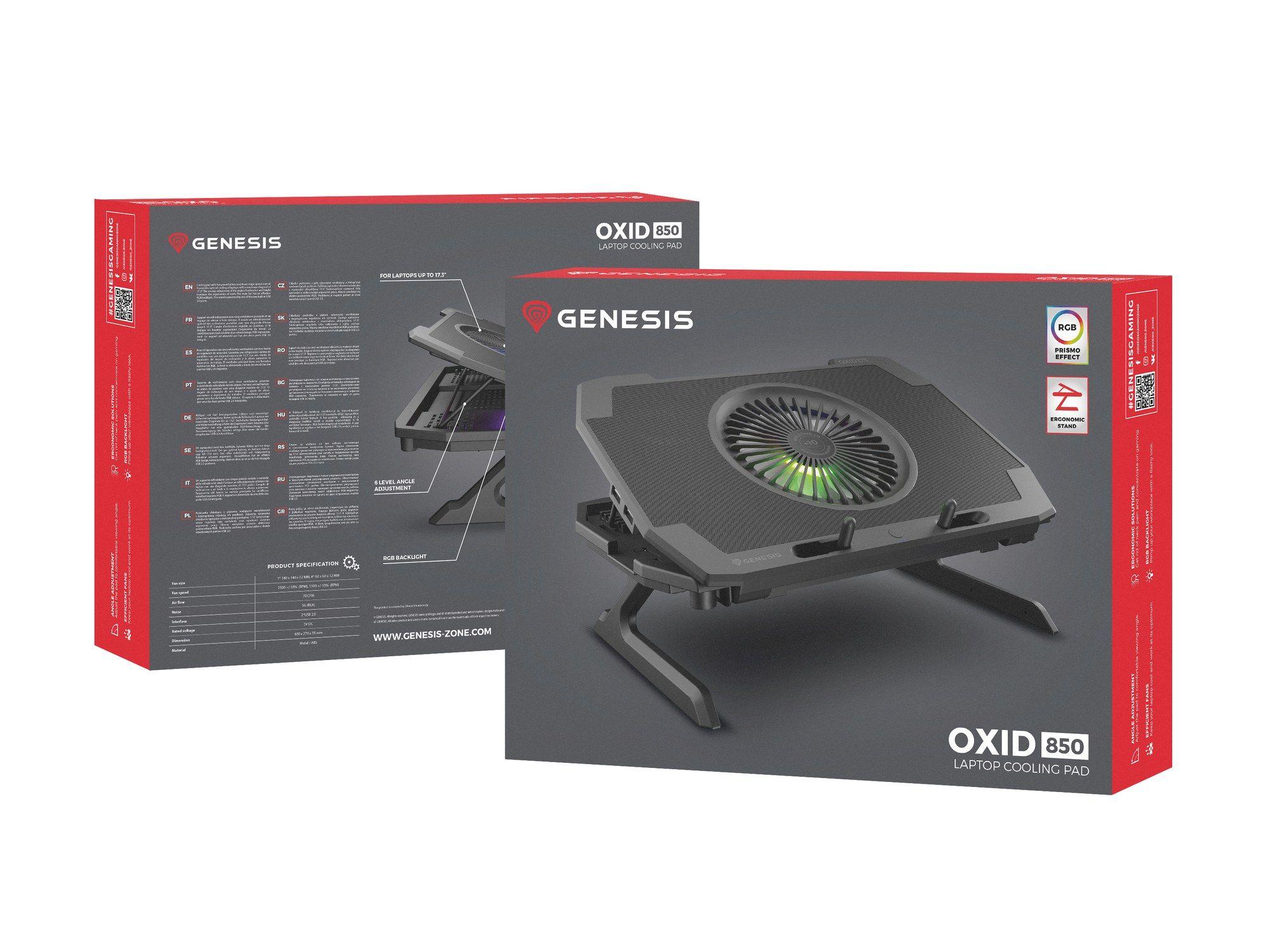 Base de Refrigeração para Portátil GENESIS Oxid 850 (17,3" - 5 Ventoinhas - RGB - Preto), miniatura 11