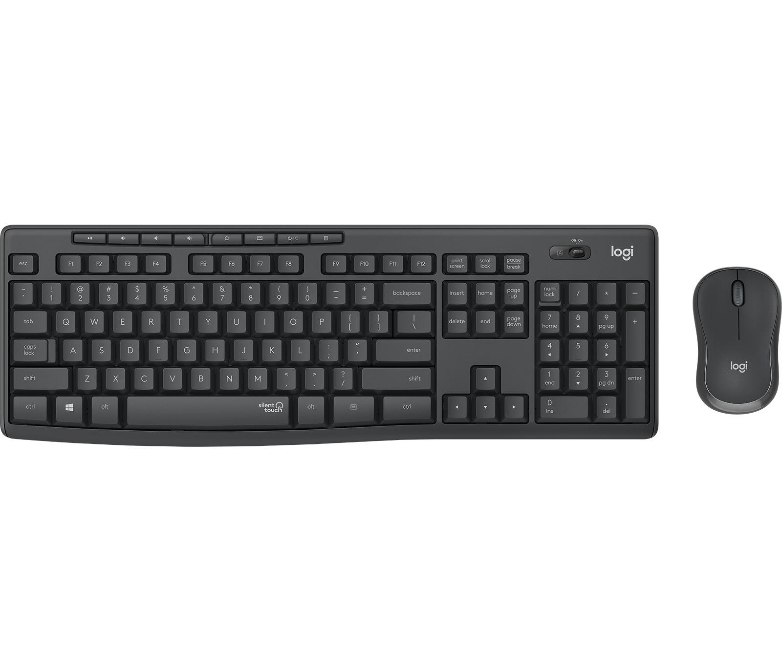 Conjunto de Teclado e Rato LOGITECH MK295 Silent (Espanhol - Tamanho completo - RF Wireless - Grafite)