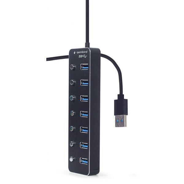Hub USB GEMBIRD UHB-U3P7P-01 (0,24 m - Preto) — miniatura 3