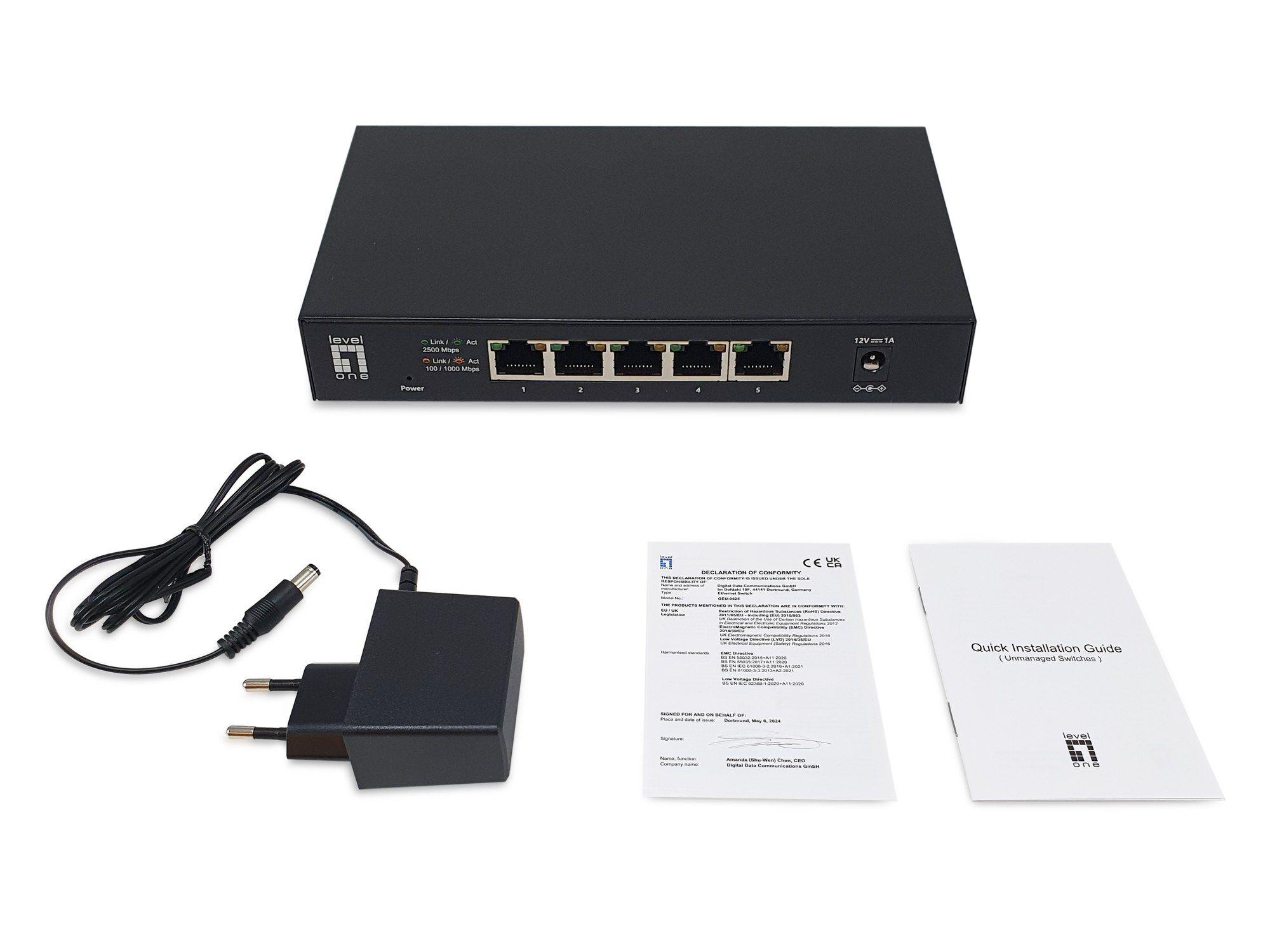 Switch de Rede LEVELONE GEU-0525 (2.5G Ethernet - 4 MB - 25 Gbit/s - Preto), miniatura 6