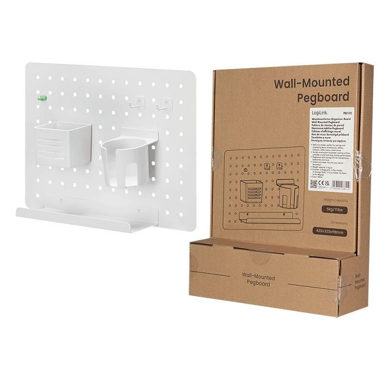 Organizador de Parede LOGILINK PB0105 (Aço, plástico - Branco), miniatura 9