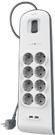 Bloco de Tomadas com Proteção contra Sobretensões BELKIN BSV804vf2M-V2 (Europeia - Cinzento e Branco)
